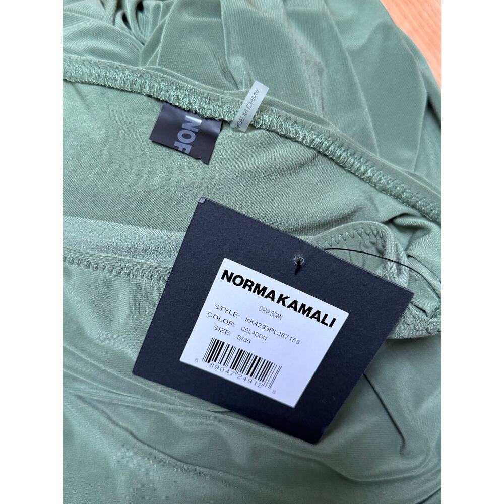 NEW Norma Kamali Diana Gown Celadon Green Size Small - Picture 7 of 7